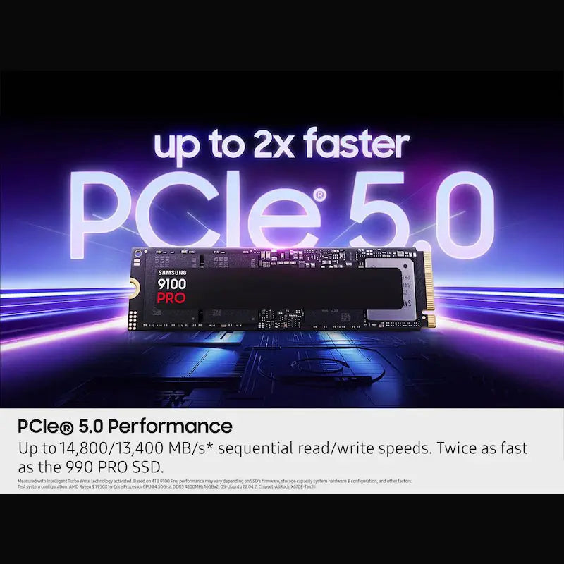 Samsung 9100 PRO 2TB SSD NVMe M.2 MZ-VAP2T0B | Speed up to 14,800 MB/s | PCIe 5.0 x4