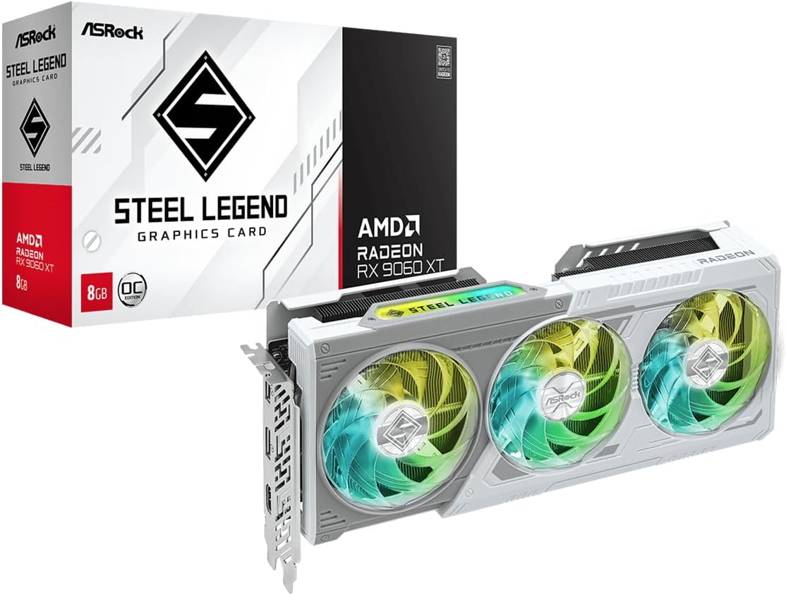 ASRock Radeon RX 9060 XT Steel Legend, Graphics Card